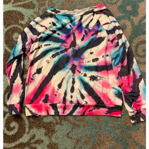 Woman’s Off the Shoulder Tye dyed pull over sweatshirt